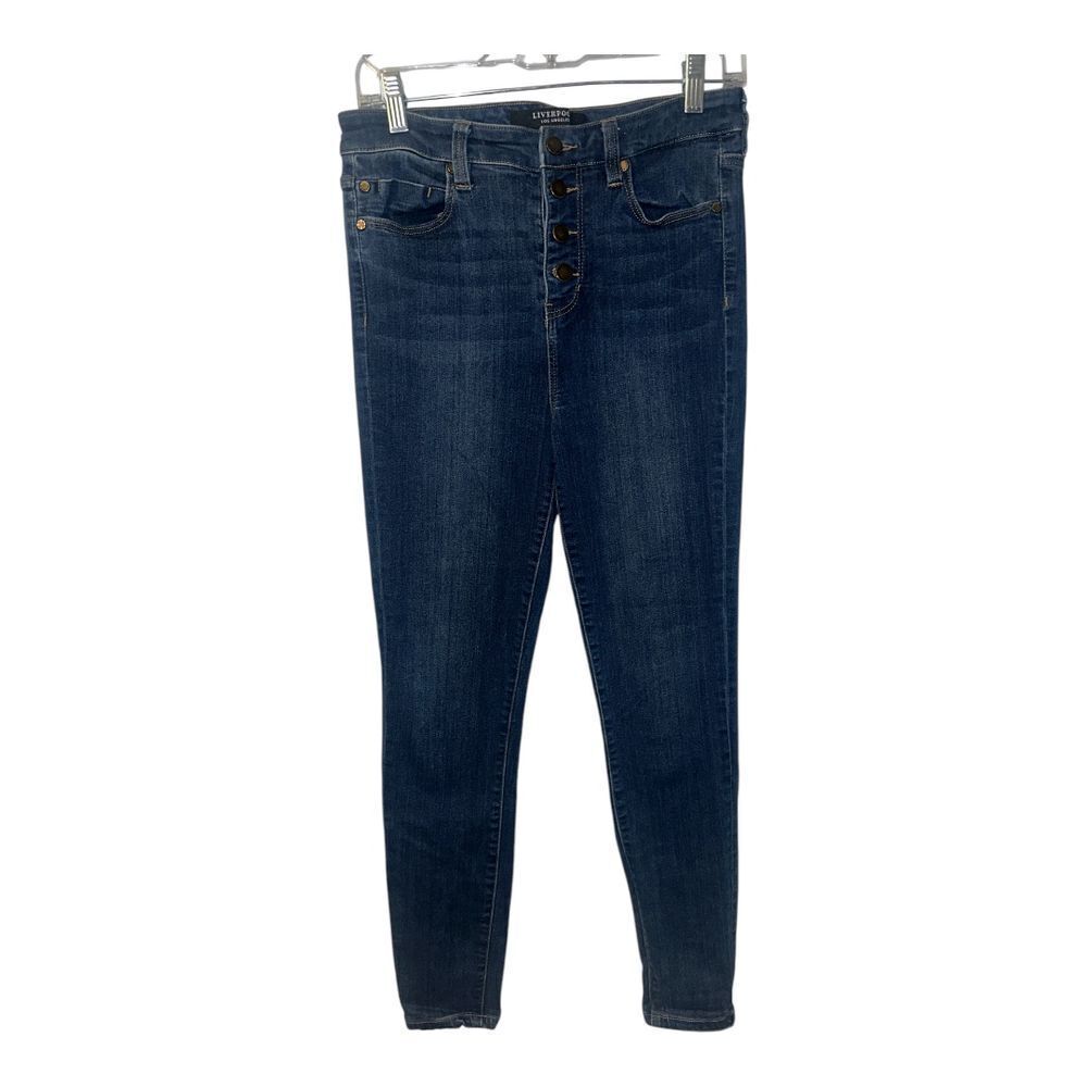Liverpool Womens Medium Wash High Rise Skinny Ankle Jeans, 10/30